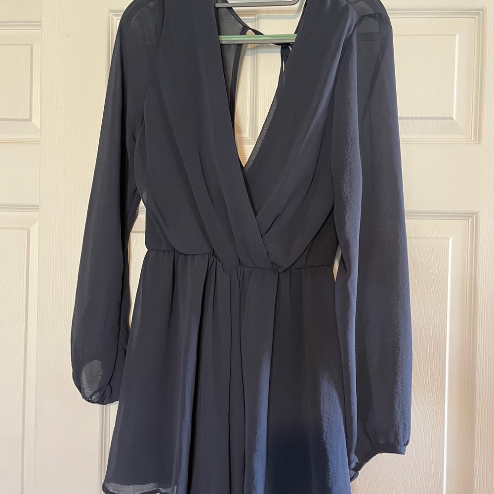 Dressy Navy Blue Romper